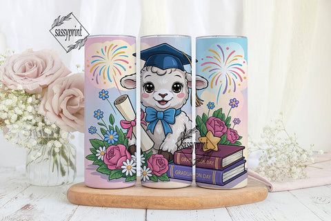 Graduation Lamb 20oz Tumbler Wrap Sublimation sassyprint 