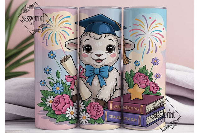 Graduation Lamb 20oz Tumbler Wrap Sublimation sassyprint 