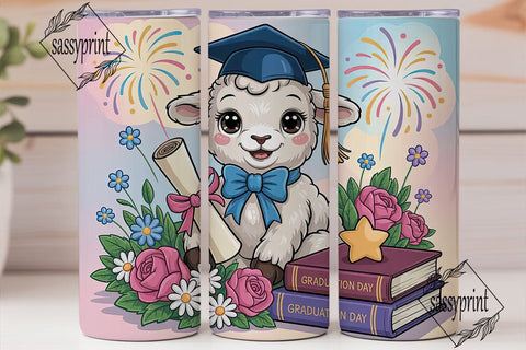 Graduation Lamb 20oz Tumbler Wrap Sublimation sassyprint 