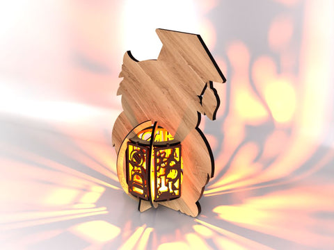 Graduation Lamp Owl SVG LaserCutano 