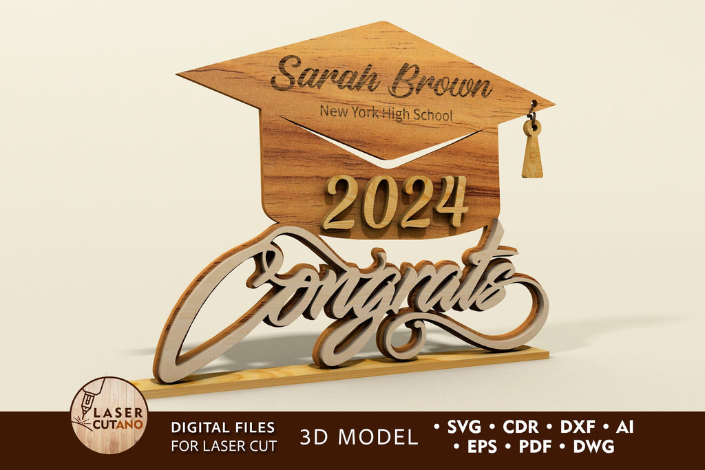 Graduation Laser Cut File Congratulations at School, University or ...