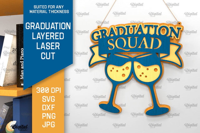 Graduation Layered Laser Cut. Graduation Sign Wall Decor SVG SVG Evgenyia Guschina 