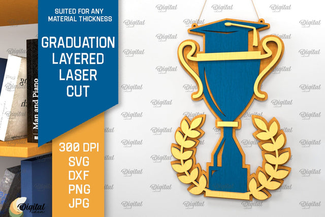 Graduation Layered Laser Cut. Graduation Sign Wall Decor SVG SVG Evgenyia Guschina 