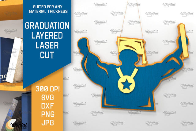 Graduation Layered Laser Cut. Graduation Sign Wall Decor SVG SVG Evgenyia Guschina 