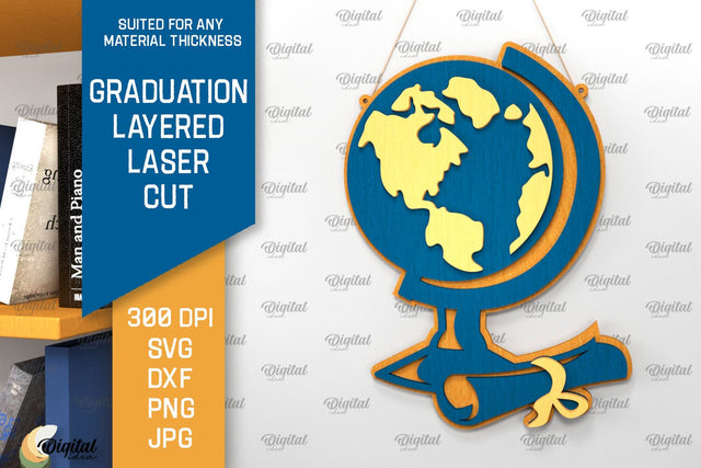 Graduation Layered Laser Cut. Graduation Sign Wall Decor SVG SVG Evgenyia Guschina 