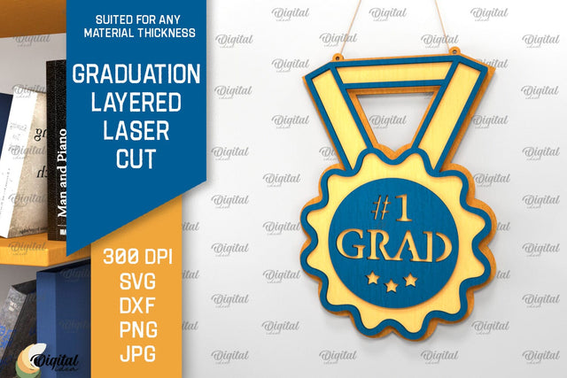 Graduation Layered Laser Cut. Graduation Sign Wall Decor SVG SVG Evgenyia Guschina 