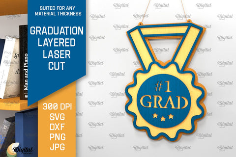 Graduation Layered Laser Cut. Graduation Sign Wall Decor SVG SVG Evgenyia Guschina 