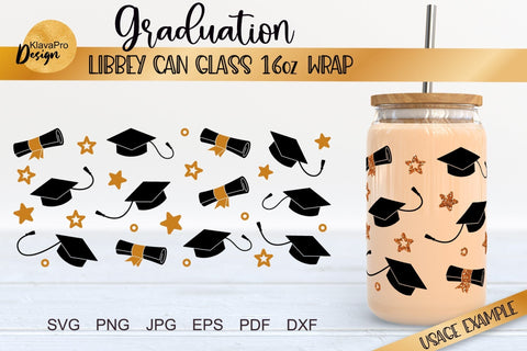 Graduation Libbey glass 16oz | Can glass wrap svg Bundle SVG Klava P 