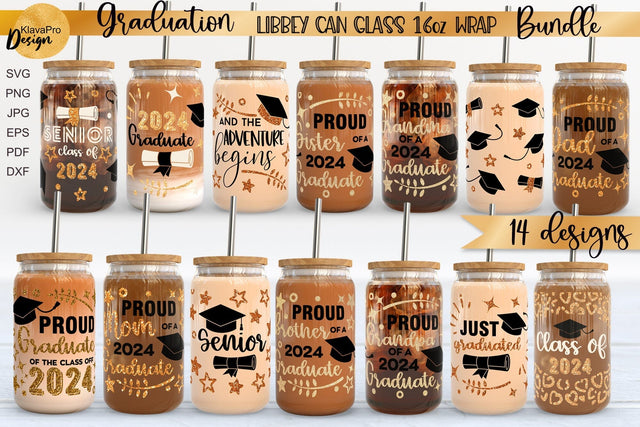 Graduation Libbey glass 16oz | Can glass wrap svg Bundle SVG Klava P 