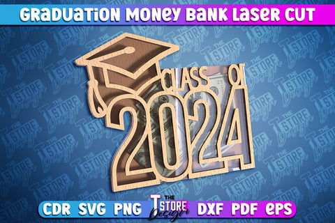 Graduation Money Bank Laser Cut | Grad 2024 Box Laser Cut Design SVG The T Store Design 