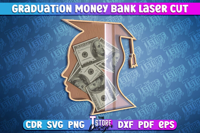 Graduation Money Bank Laser Cut | Grad 2024 Box Laser Cut Design SVG The T Store Design 