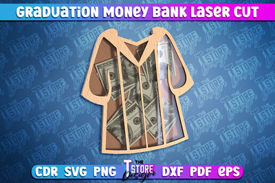 Graduation Money Bank Laser Cut | Grad 2024 Box Laser Cut Design SVG The T Store Design 