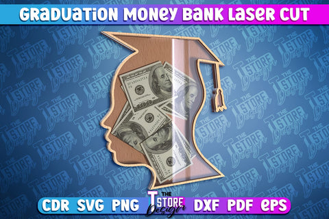 Graduation Money Bank Laser Cut | Grad 2024 Box Laser Cut Design SVG The T Store Design 