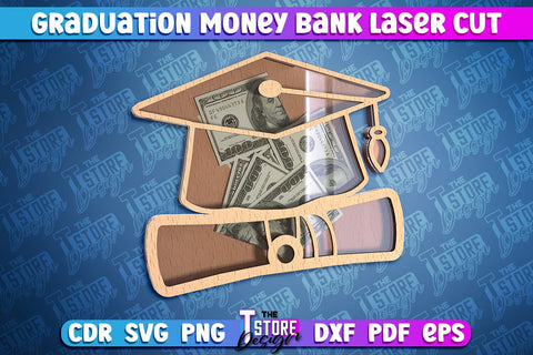Graduation Money Bank Laser Cut | Grad 2024 Box Laser Cut Design SVG The T Store Design 