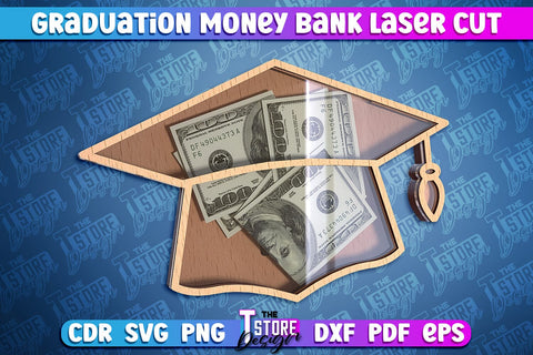 Graduation Money Bank Laser Cut | Grad 2024 Box Laser Cut Design SVG The T Store Design 