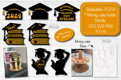 Graduation money cake SVG Graduation Bundle Money holder SVG Cardstock money cake SVG Createya Design 