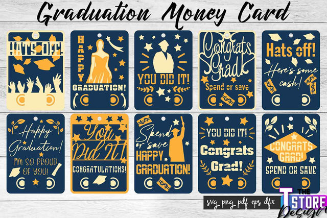 Graduation Money Card SVG | Glad To Be Grad SVG Design | Grad SVG Quotes SVG The T Store Design 
