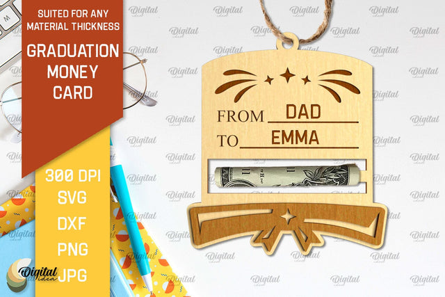 Graduation Money Card SVG. Money Holder Laser Cut SVG Evgenyia Guschina 
