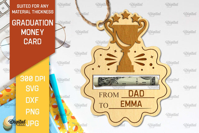 Graduation Money Card SVG. Money Holder Laser Cut SVG Evgenyia Guschina 