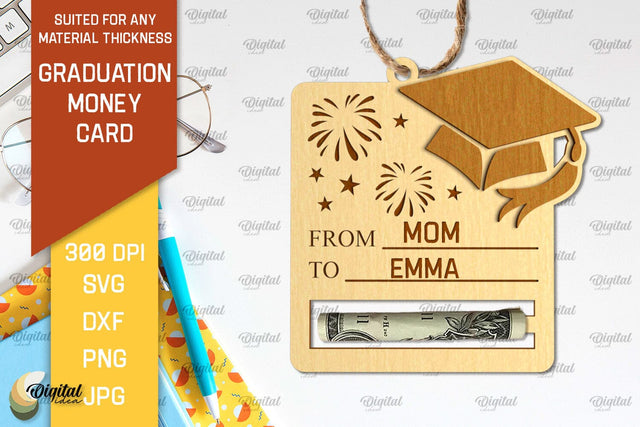 Graduation Money Card SVG. Money Holder Laser Cut SVG Evgenyia Guschina 
