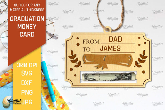 Graduation Money Card SVG. Money Holder Laser Cut SVG Evgenyia Guschina 