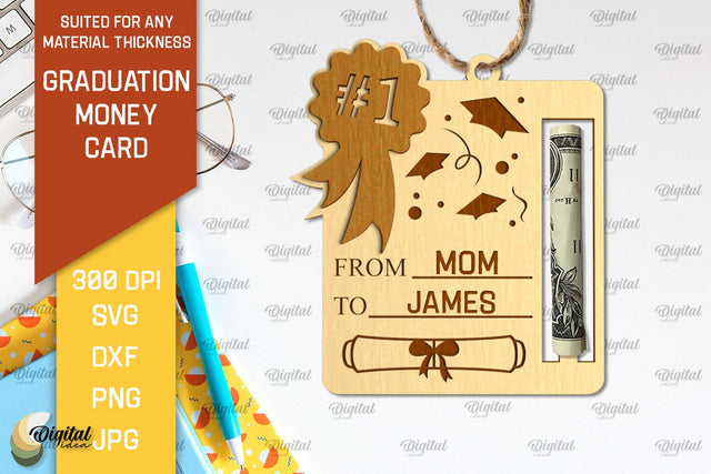 Graduation Money Card SVG. Money Holder Laser Cut SVG Evgenyia Guschina 