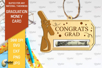 Graduation Money Card SVG. Money Holder Laser Cut SVG Evgenyia Guschina 