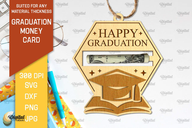 Graduation Money Card SVG. Money Holder Laser Cut SVG Evgenyia Guschina 