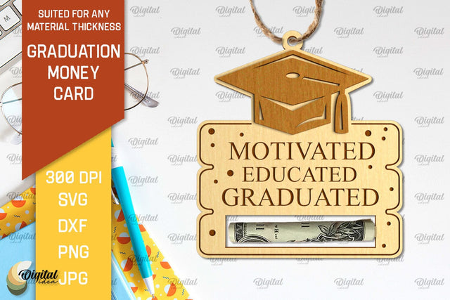 Graduation Money Card SVG. Money Holder Laser Cut SVG Evgenyia Guschina 