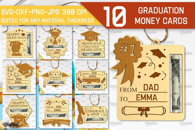 Graduation Money Cards SVG Bundle. Money Holders Laser Cut SVG Evgenyia Guschina 
