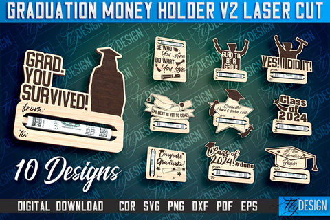 Graduation Money Holder Bundle | Grad 2024 Money Holder Laser | Class of 2024 SVG Fly Design 