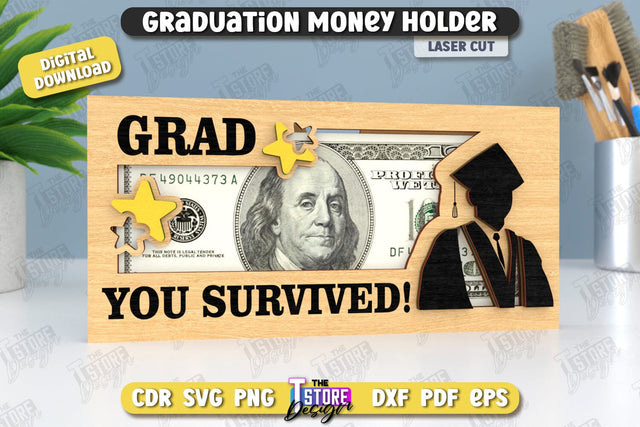 Graduation Money Holder | Grad 2025 | Graduation Gift Idea | Money Card | CNC File SVG The T Store Design 