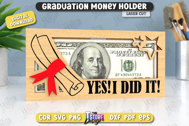 Graduation Money Holder | Grad 2025 | Graduation Gift Idea | Money Card | CNC File SVG The T Store Design 