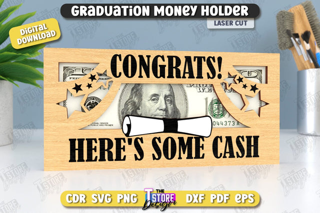 Graduation Money Holder | Grad 2025 | Graduation Gift Idea | Money Card | CNC File SVG The T Store Design 