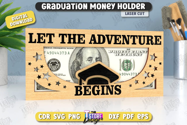 Graduation Money Holder | Grad 2025 | Graduation Gift Idea | Money Card | CNC File SVG The T Store Design 