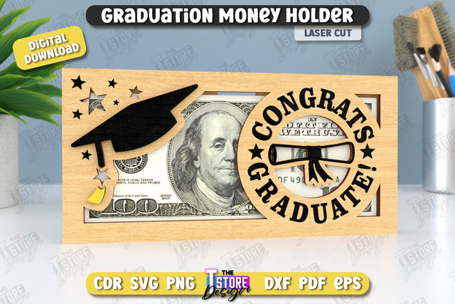 Graduation Money Holder | Grad 2025 | Graduation Gift Idea | Money Card | CNC File SVG The T Store Design 