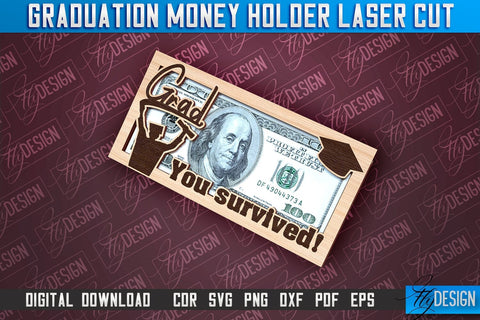 Graduation Money Holder Laser Cut Bundle | Money Holder Design | Gift SVG Design SVG Fly Design 