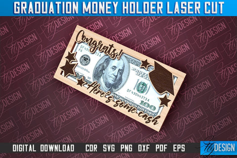 Graduation Money Holder Laser Cut Bundle | Money Holder Design | Gift SVG Design SVG Fly Design 