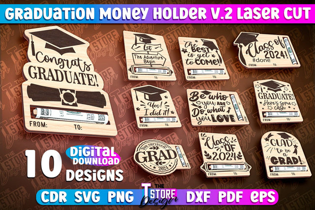 Graduation Money Holder Laser Cut Bundle | Money Holder Design | Gift SVG Design SVG The T Store Design 