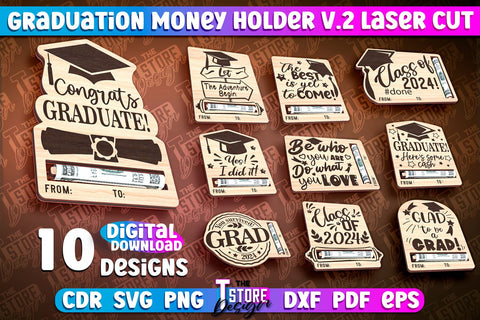 Graduation Money Holder Laser Cut Bundle | Money Holder Design | Gift SVG Design SVG The T Store Design 