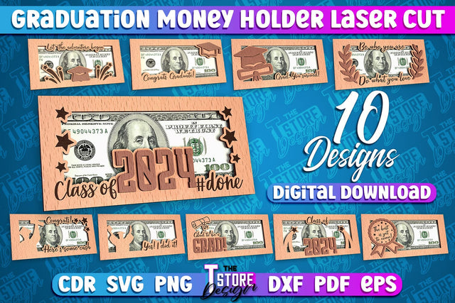 Graduation Money Holder Laser Cut Bundle | Money Holder Design | Gift SVG Design SVG The T Store Design 