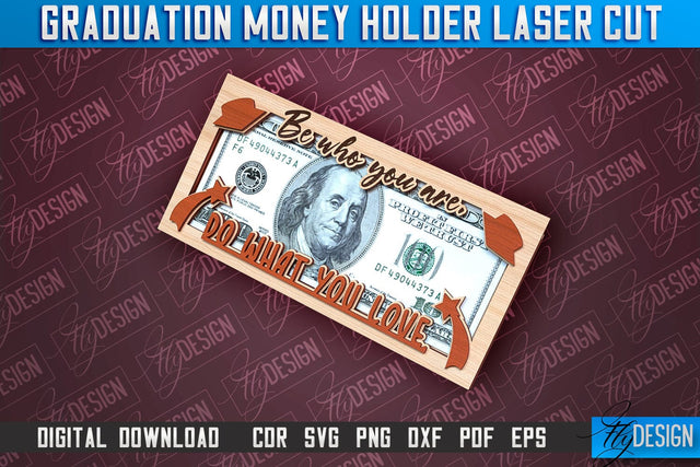 Graduation Money Holder Laser Cut | Money Holder Design | Gift SVG Design SVG Fly Design 