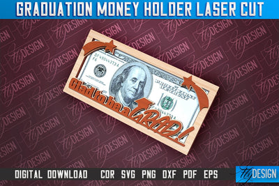Graduation Money Holder Laser Cut | Money Holder Design | Gift SVG Design SVG Fly Design 