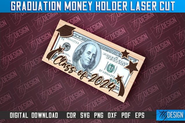 Graduation Money Holder Laser Cut | Money Holder Design | Gift SVG Design SVG Fly Design 