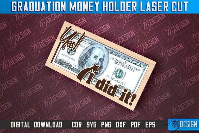 Graduation Money Holder Laser Cut | Money Holder Design | Gift SVG Design SVG Fly Design 