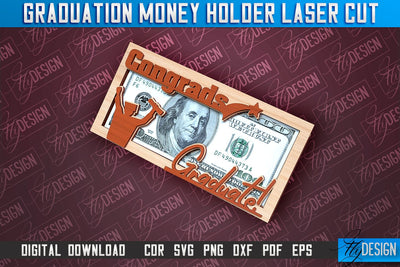 Graduation Money Holder Laser Cut | Money Holder Design | Gift SVG Design SVG Fly Design 