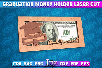 Graduation Money Holder Laser Cut | Money Holder Design | Gift SVG Design SVG The T Store Design 