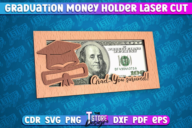 Graduation Money Holder Laser Cut | Money Holder Design | Gift SVG Design SVG The T Store Design 