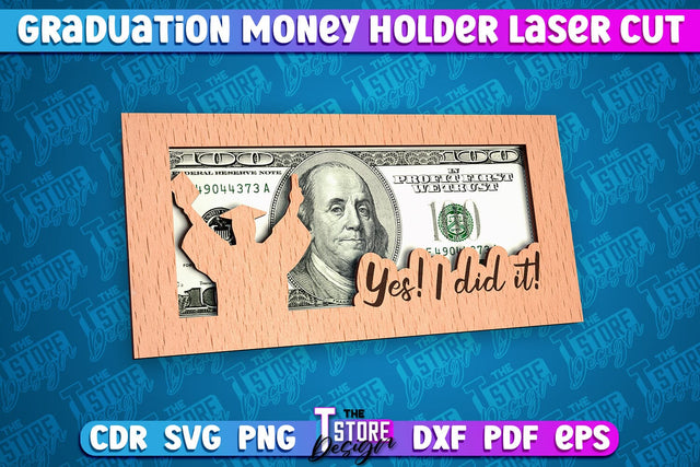 Graduation Money Holder Laser Cut | Money Holder Design | Gift SVG Design SVG The T Store Design 