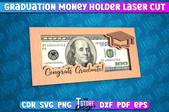 Graduation Money Holder Laser Cut | Money Holder Design | Gift SVG Design SVG The T Store Design 